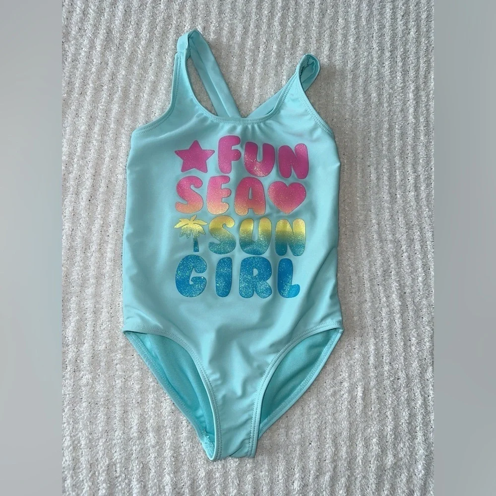 Magic Blue One Piece Swimwear with Vibrant Graphics